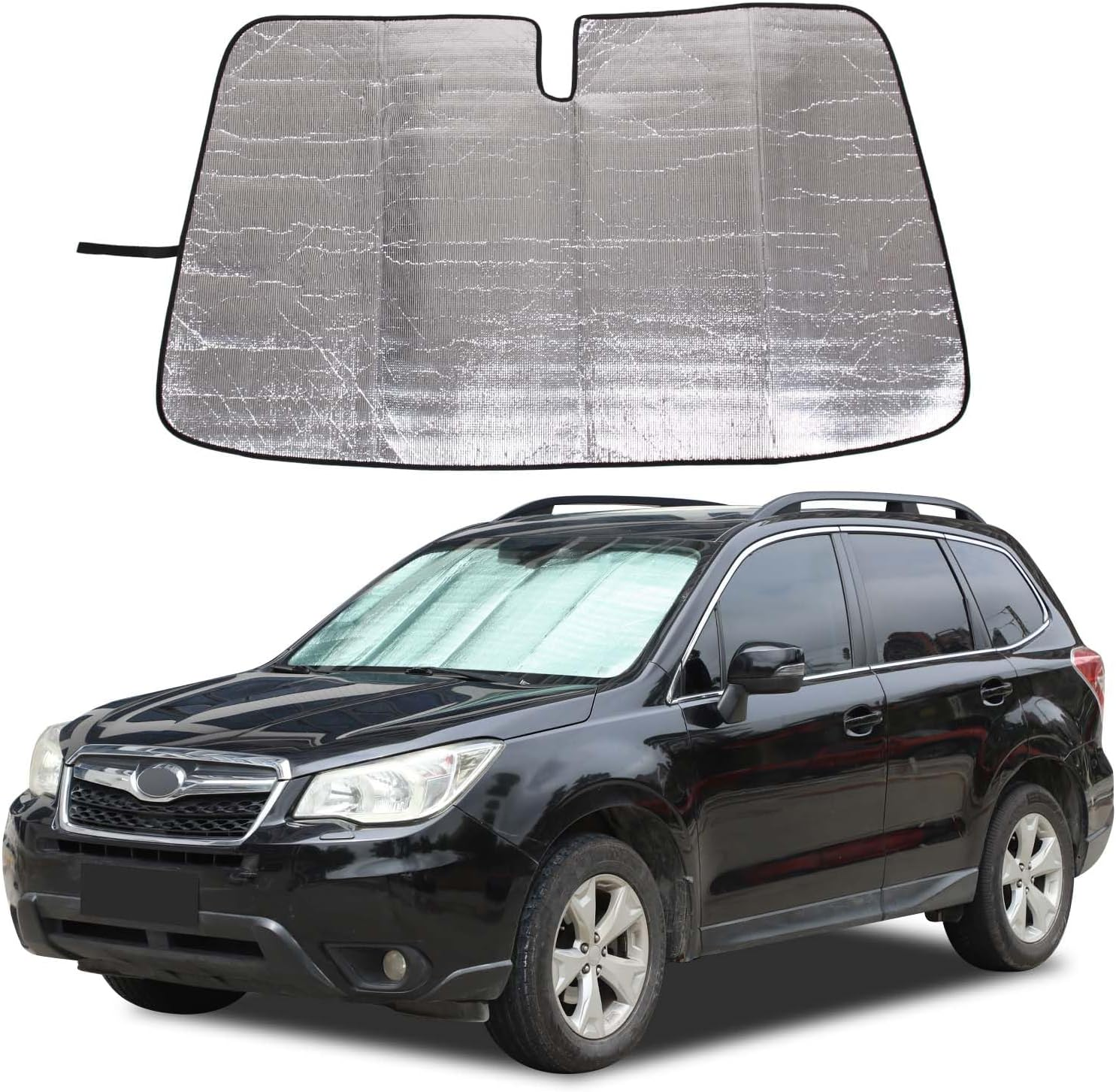 Windscreen Sun Shade Compatible with Subaru Forester Accessories | Reflective Windshield Cover Window Shade | UV & Heat Blocking Cover (Aluminum Foil, SJ 2013-2018) image number 4
