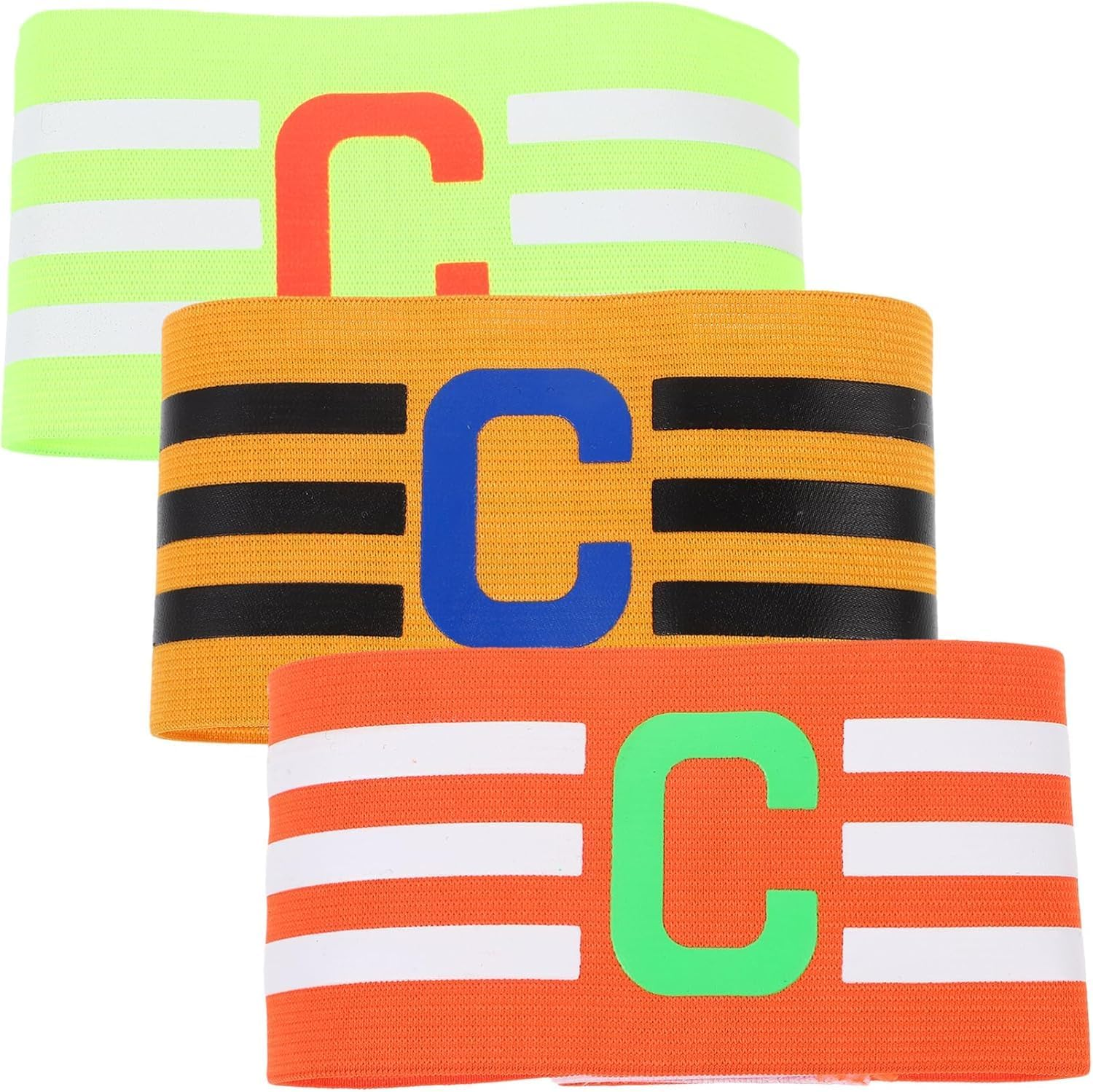 Football Captain Armband: 3Pcs Adjustable Captain Armbands, Football Arm Bands, Elastic Captain Arm Band image number 6