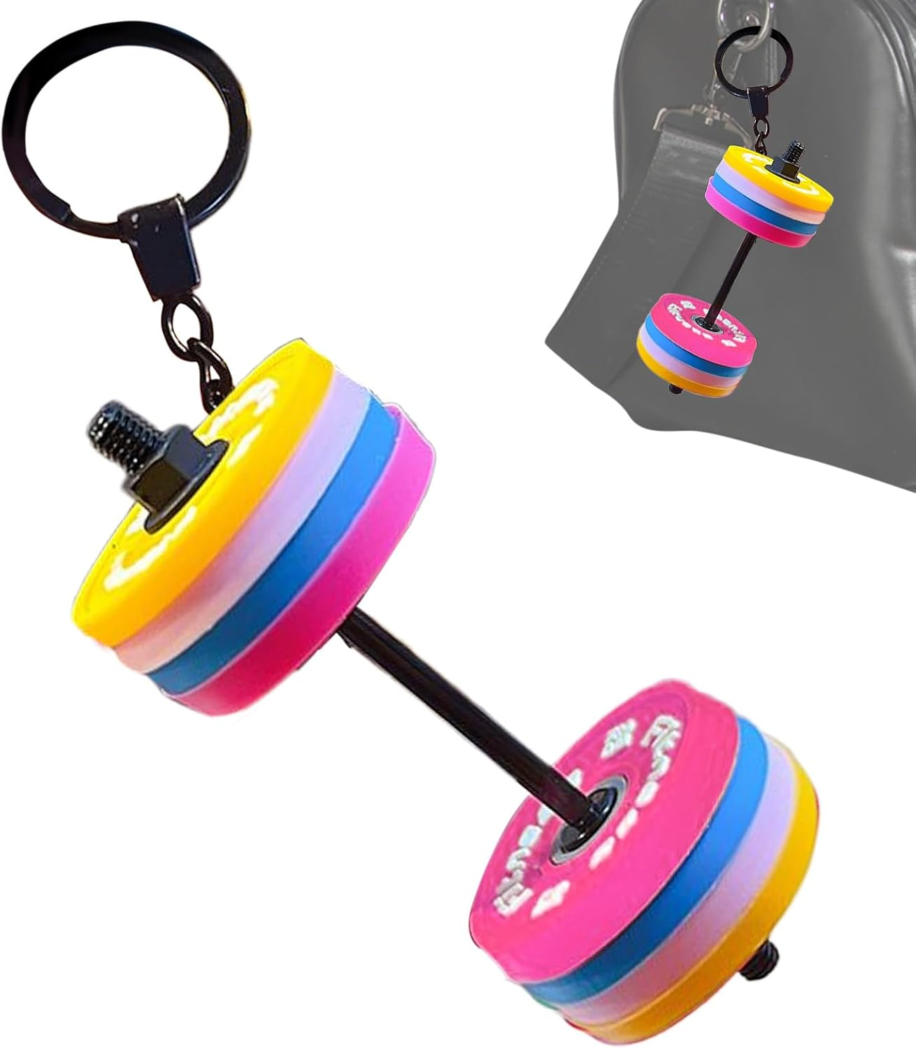 Walopola Mini Dumbbell Keychain - Detachable Dumbbell Charm - Decorative Bag Charm,For Women, Bag Backpack Purse Wallet, Motivation Decoration