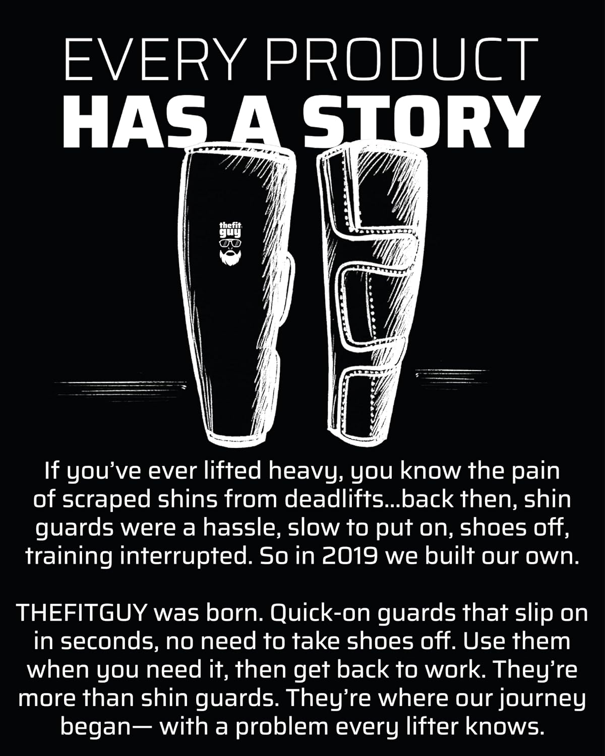 THEFITGUY Weightlifting Shin Guards, Easywear - No Need to Take off Shoes, Wear over Skin, Socks, Training Pants and Tights, Ultimate Shin Protection (Pair) image number 1