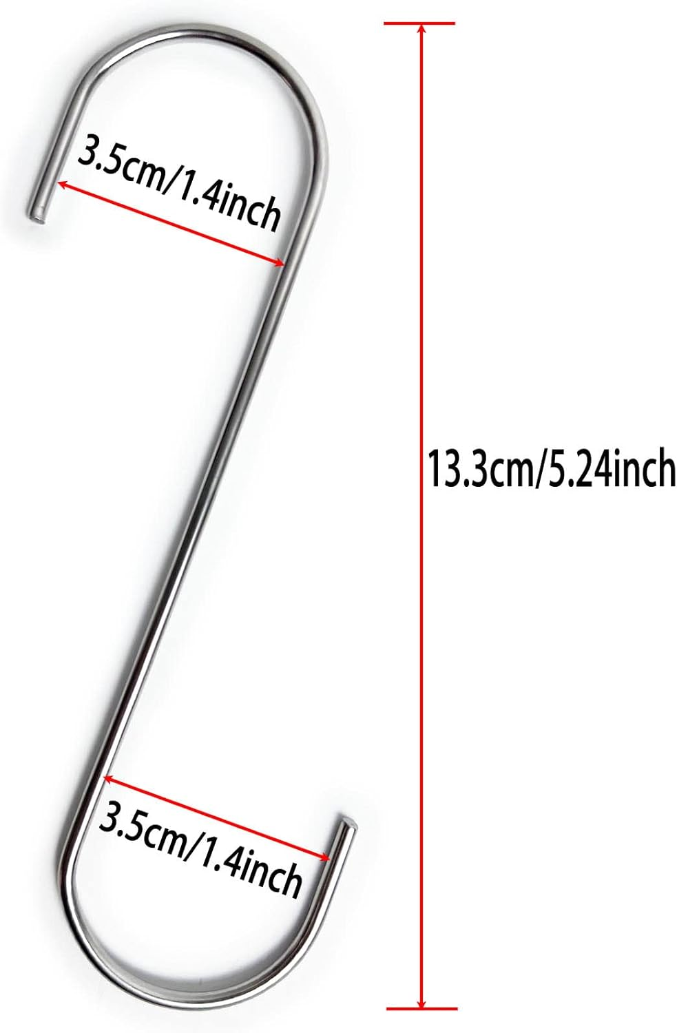 20 Pack S Shaped Hanging Hooks, Heavy Duty S Hanger Hook for Kitchen, Closet, Office, Bathroom, Garden and Cloakroom L image number 4