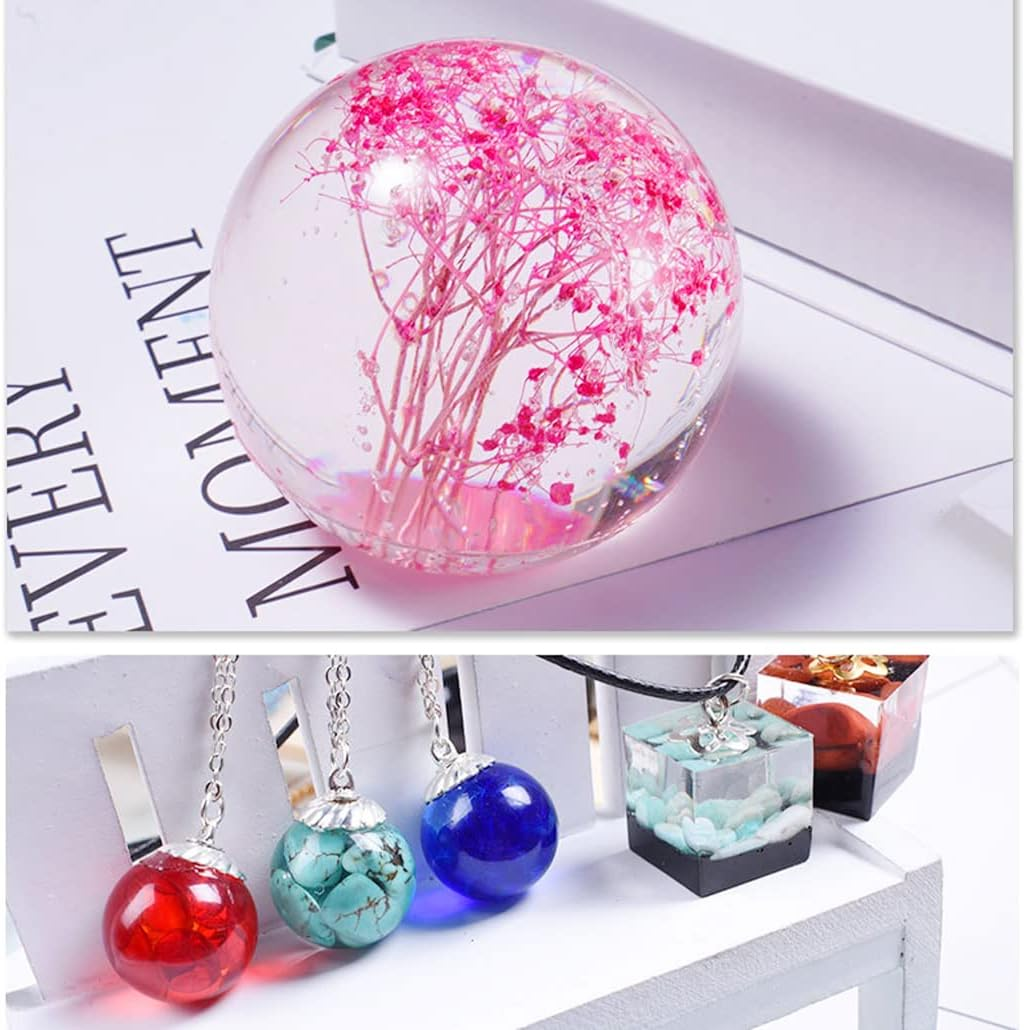 Isuperb 5Pcs Resin Ball Set Silicone Model round Resin Casting Model Sphere Model for Resin Epoxy 3D Crystal Resin Kits DIY Jewelry Craft, Resin Crafts, Handmade Crystal Pendants image number 2