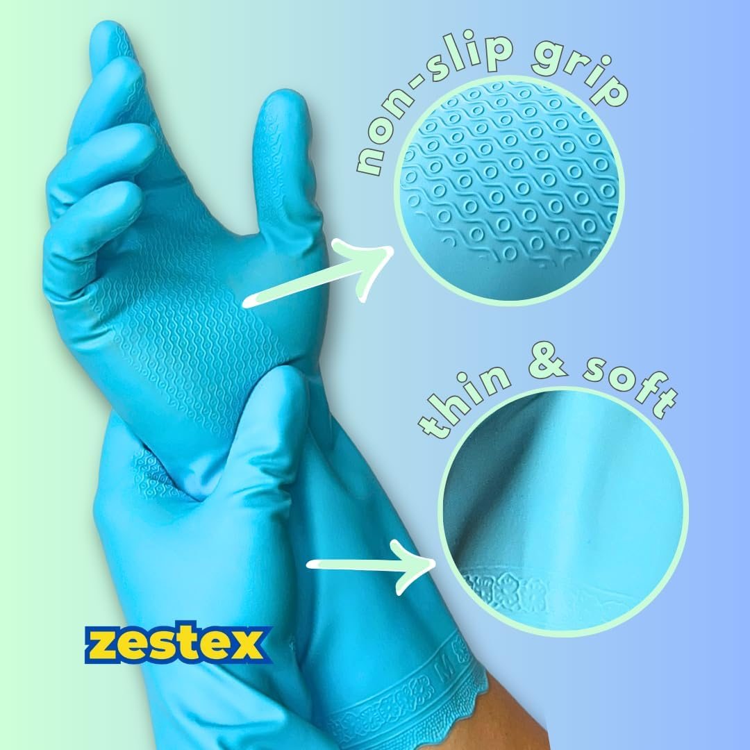 Gentle on Hands Dishwashing Gloves &ndash; 2 Pairs Reusable Thin Cleaning Gloves for Sensitive Skin, Flexible and Comfortable for Everyday Household Tasks