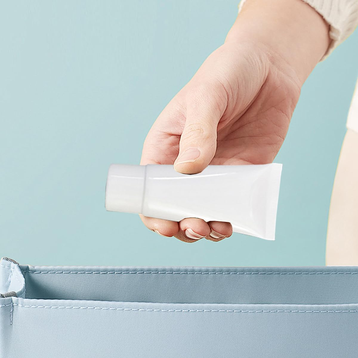 AIMALL 10PCS Cosmetic PE Tubes for Facial Cleanser, Hand Cream, and Lotions, Packaging 0.34/0.68/1.01/1.35 Oz, White image number 2