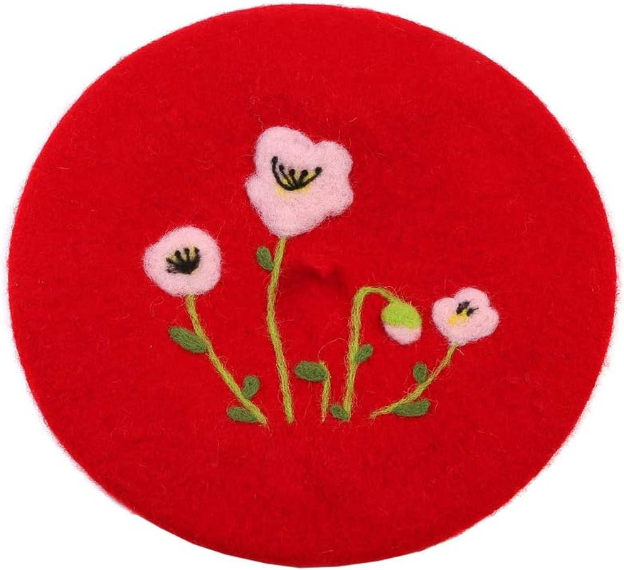 Wolle Baskenm&uuml;tze Handgefertigt F&uuml;hlte Karikatur Hut image number 4