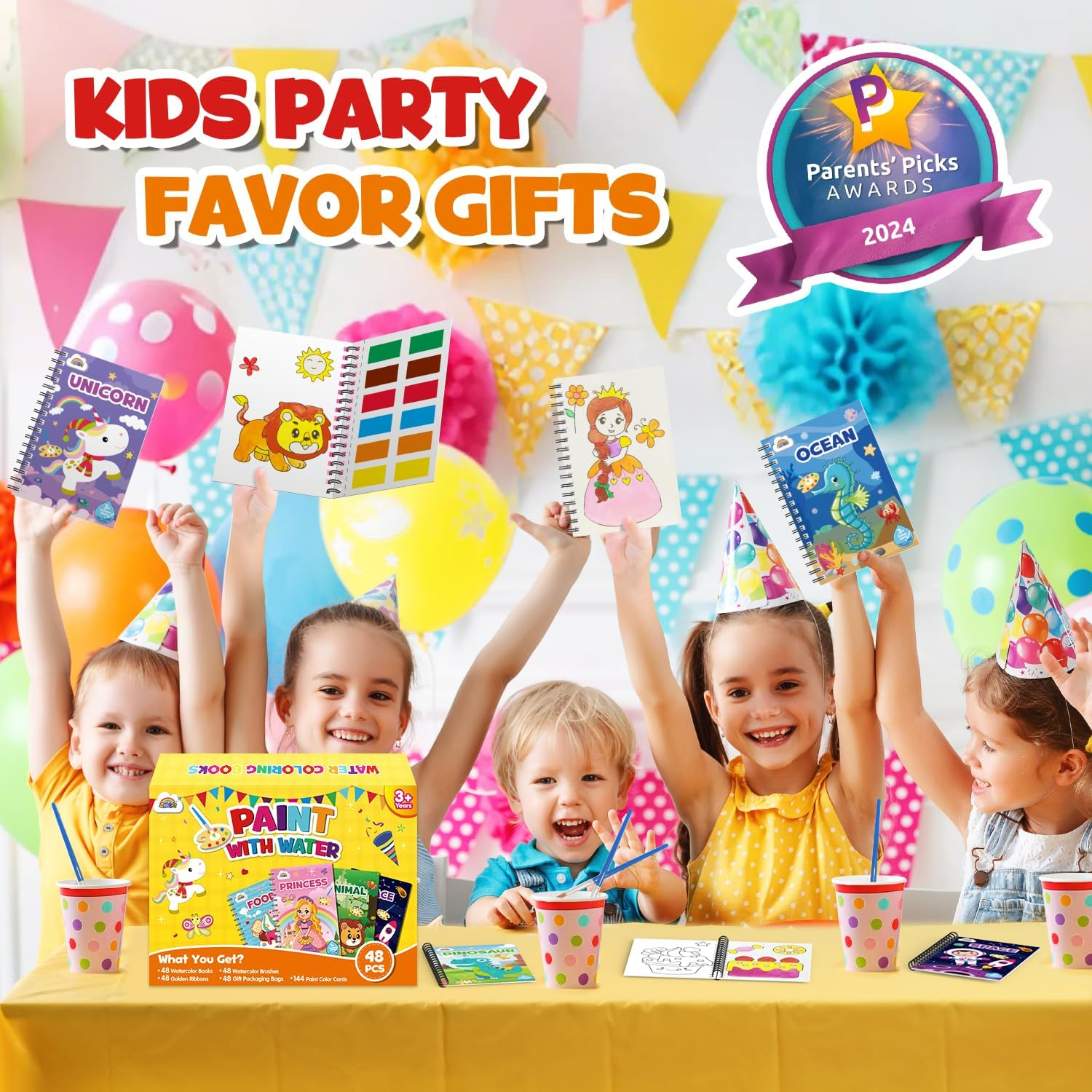 ZMLM 48 Water Coloring Books Easter Party Favors - Easter Basket Stuffers for Toddlers Mini Coloring Books Bulk for Ages 4-8,Small Goodie Bags Stuffers Crafts Return Gifts Classroom Birthday image number 2