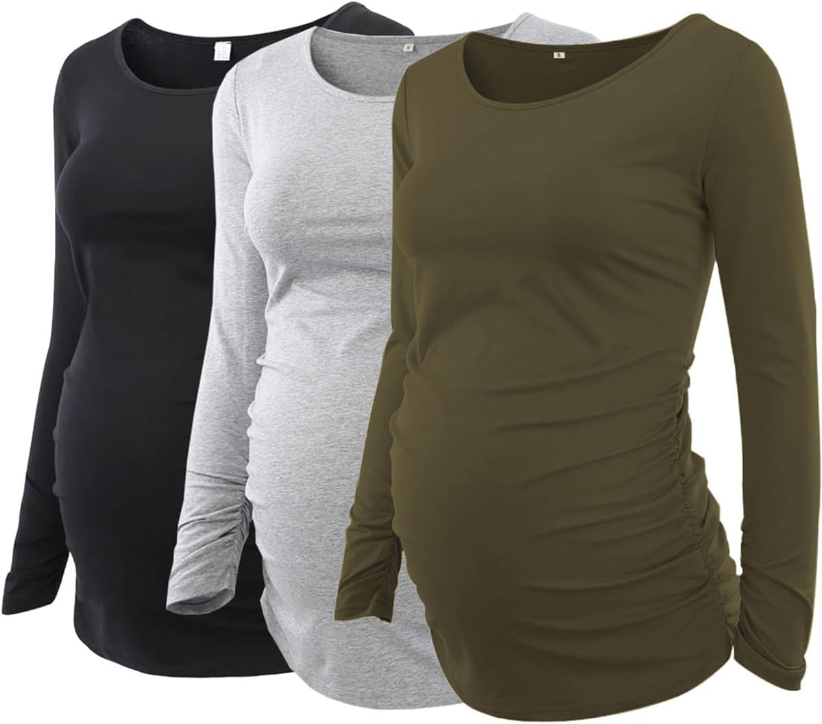 Love2Mi Women'S Maternity Shirt Long Sleeves Pack of 3