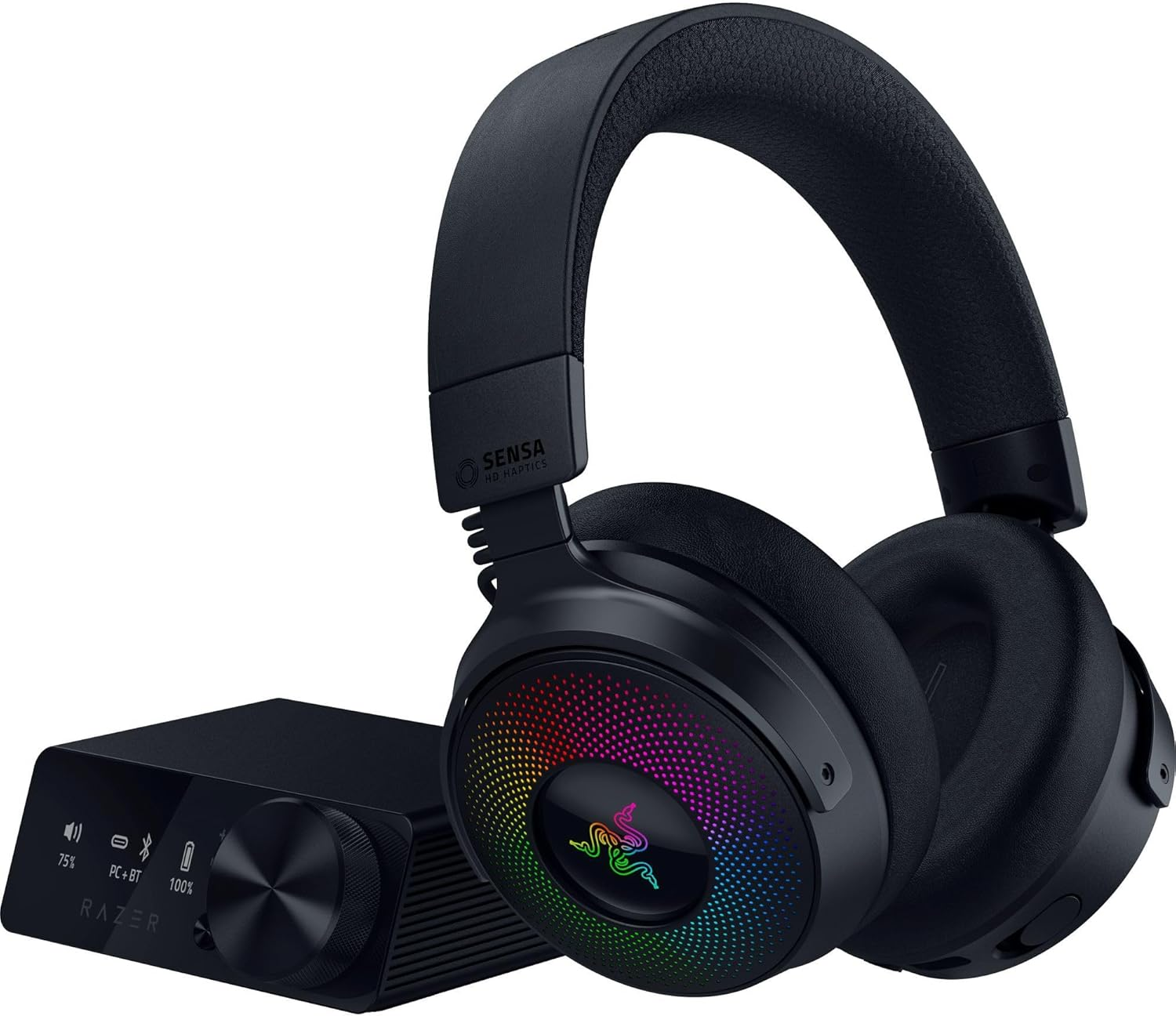 Razer Kraken V4 Pro Wireless Gaming Headphones: OLED Control Center - HD Haptics - 2.4Ghz Wireless - Bluetooth, USB, 3.5Mm - for PC, Mac, PS5, Nintendo Switch, Smartphone image number 2