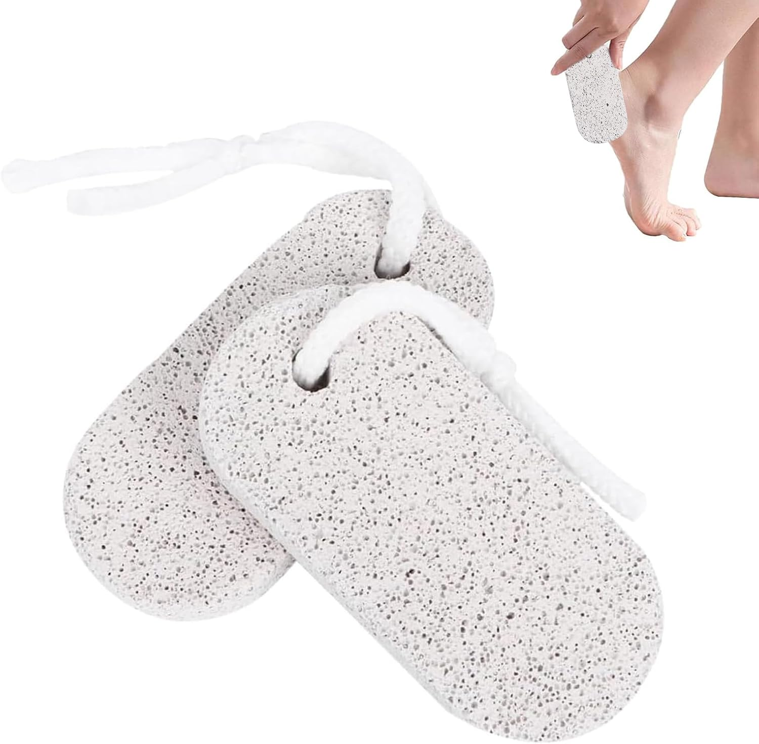 DHWEKU Pumice Stone Foot Care, Pack of 2 Pumice Stone Callus Remover, Natural Pumice Stone, Lava Stone Foot Care Callus, Pumice Stone Cleaning Stone for Calluses and Skin Hardening Removal image number 1