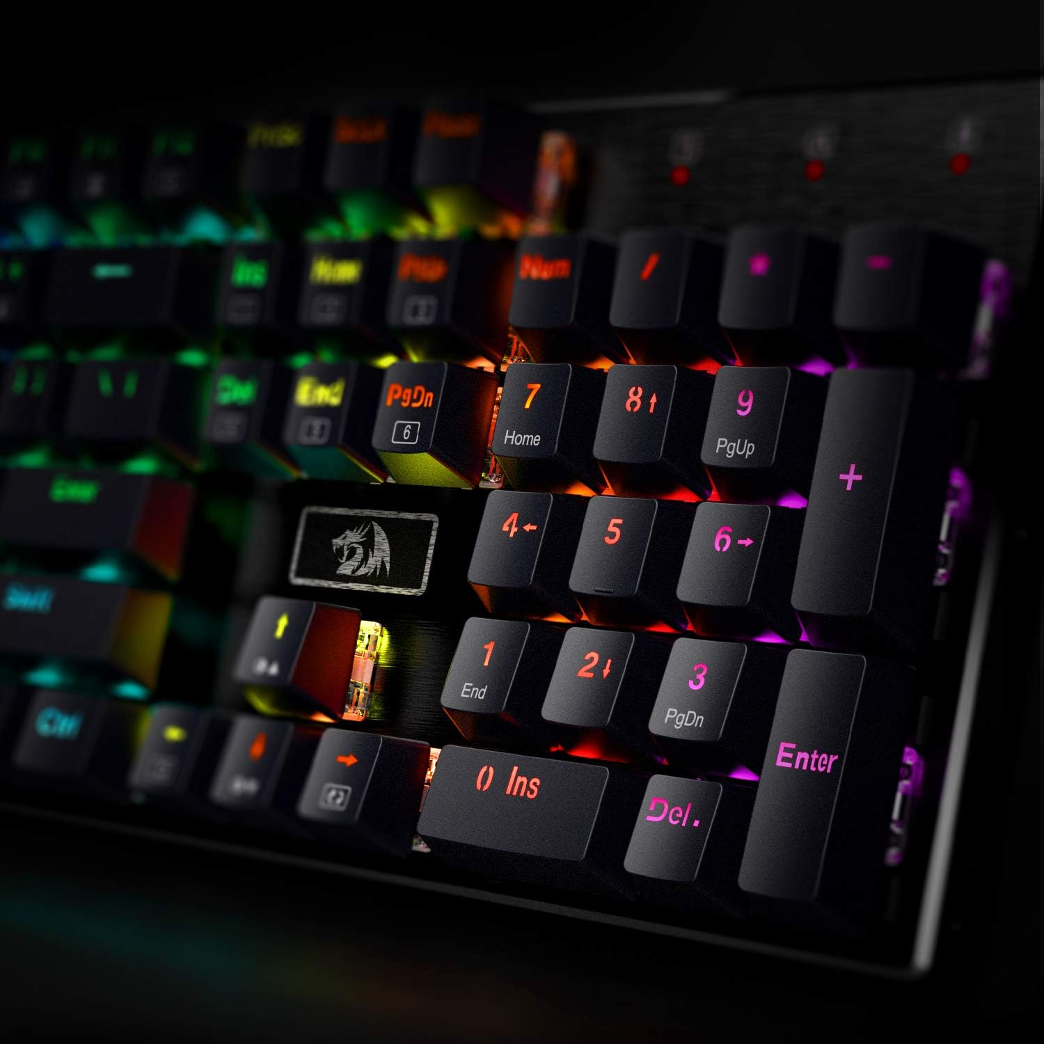 Redragon K556 RGB LED Backlit Wired Mechanical Gaming Keyboard, 104 Keys Hot-Swap Mechanical Keyboard W/Aluminum Base, Upgraded Socket and Noise Absorbing Foams, Soft Tactile Brown Switch image number 6