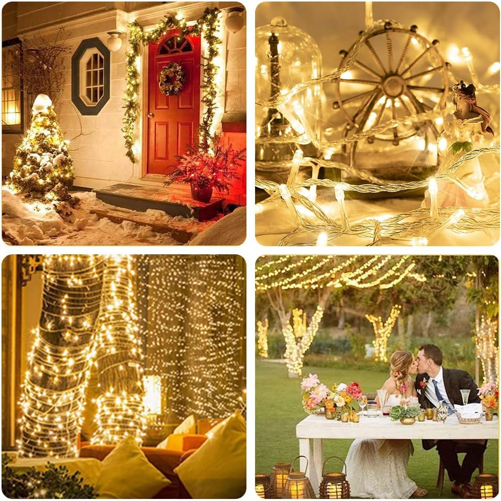 [2 Pack] 50LED Battery Fairy Lights for Bedroom, Fairy Lights Battery Operated Waterproof with 8 Modes,Christmas Lights Outdoor Indoor for Christmas Tree Decorations,Party,Bedroom,Garden