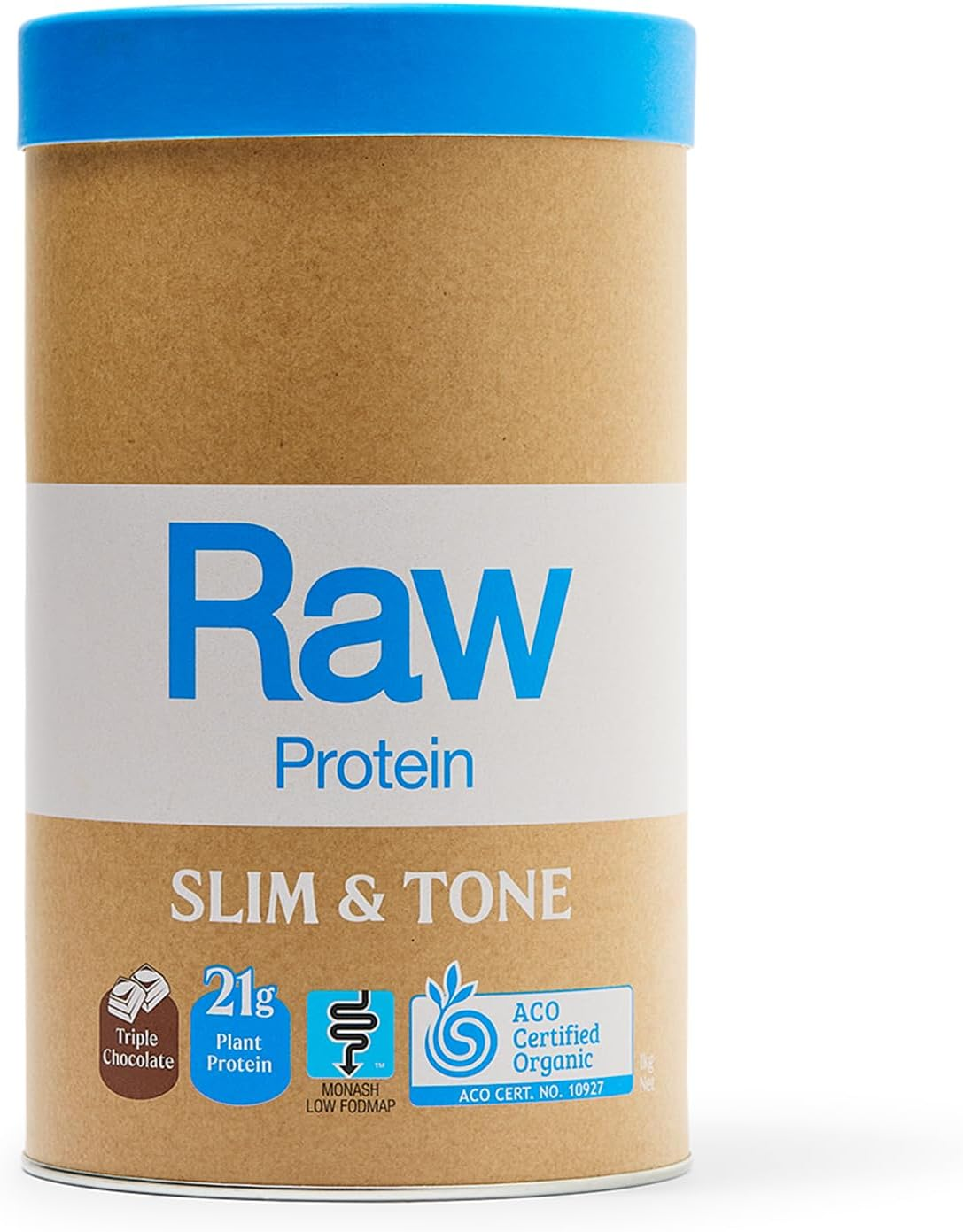 Amazonia Raw Protein Slim & Tone Triple Chocolate - Organic Low-Carb Plant-Based Protein Powder with 21G Vegan Protein, Gluten-Free, Low FODMAP, Fermented for Easy Digestion, Rich in Iron & Zinc, 1Kg image number 2