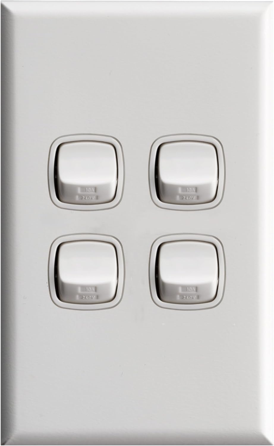 HPM Excel 10A 4-Gang Switch, White