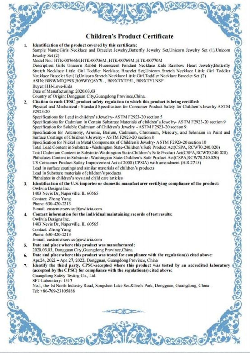 Unicorn Stretch Necklace Little Girl Toddler Necklace Bracelet Set, Little Princess Jewelry Accessories Favors Bags for Girls (2), Plastic Resin image number 3