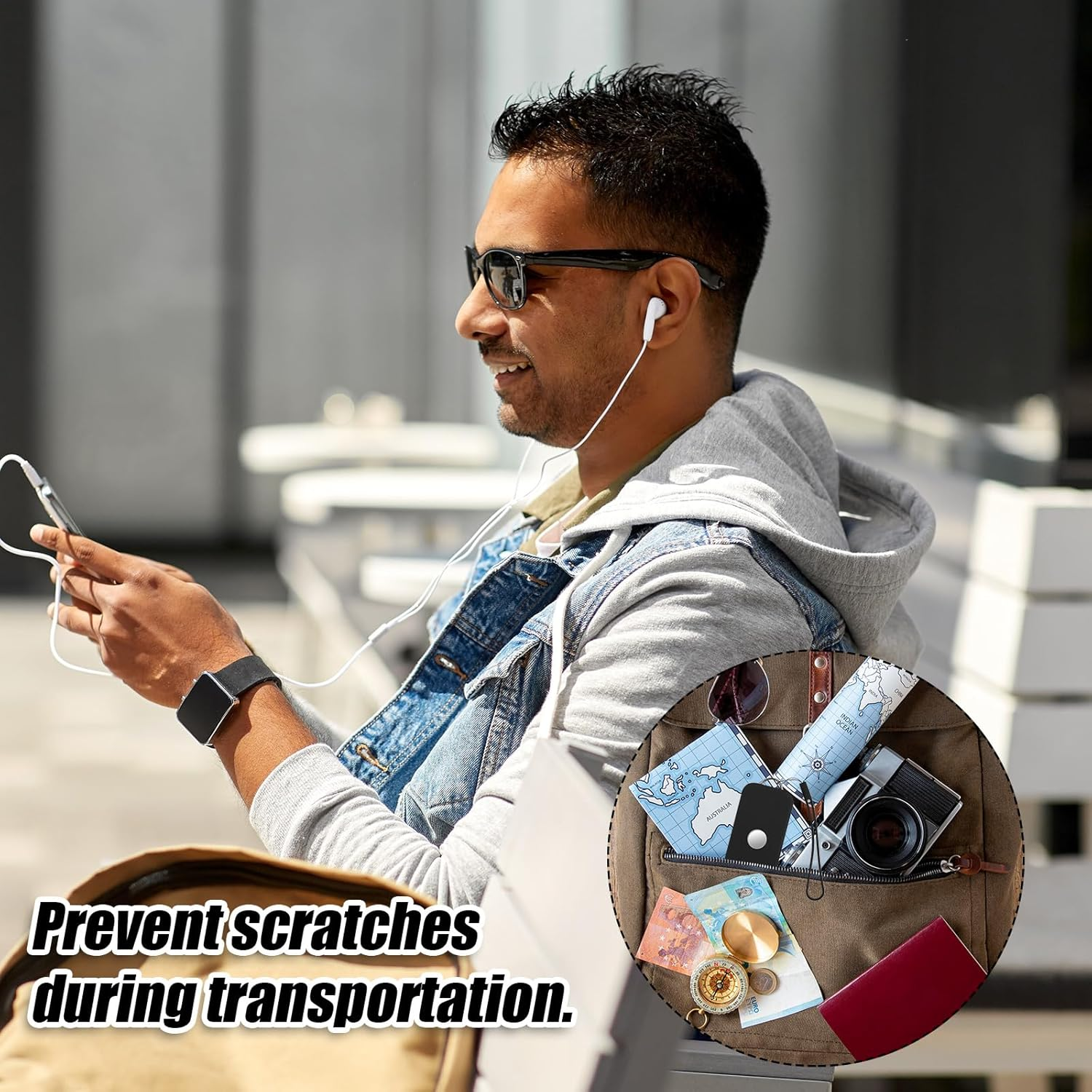 NQEUEPN Battery Case for Apple Vision Pro, Soft Battery Bag with Ring and Strap Protective Battery Holder Silicone Battery Carrying Case Portable Accessories for Vision Pro Battery(Black) image number 5