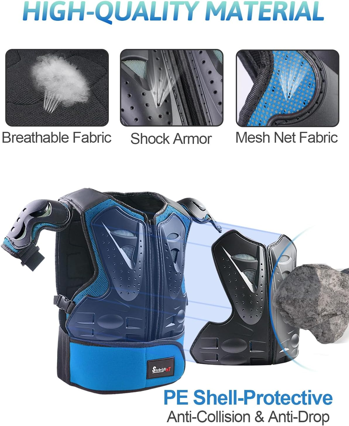 Starknightmt Kids Motorcycle Armor Suit Dirt Bike Gear Riding Protective Chest Spine Back Protector Shoulder Arm Elbow Knee Protector Pads for Cycling Skateboard,Skiing,Skating,Off-Road image number 3