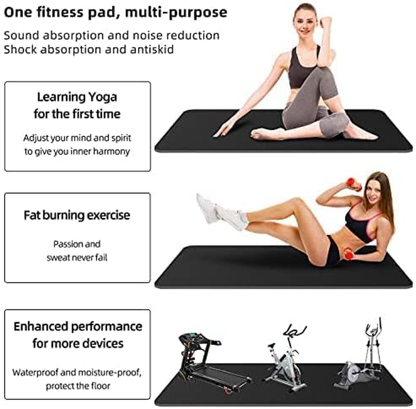 Exercise Equipment Mat - Treadmill Mat, Exercise Bike Mat, Fitness Mat, Elliptical Mat, Jump Rope Mat, Yoga Mat, Gym Mat Use on Hardwood Floors Protection&hellip; image number 6