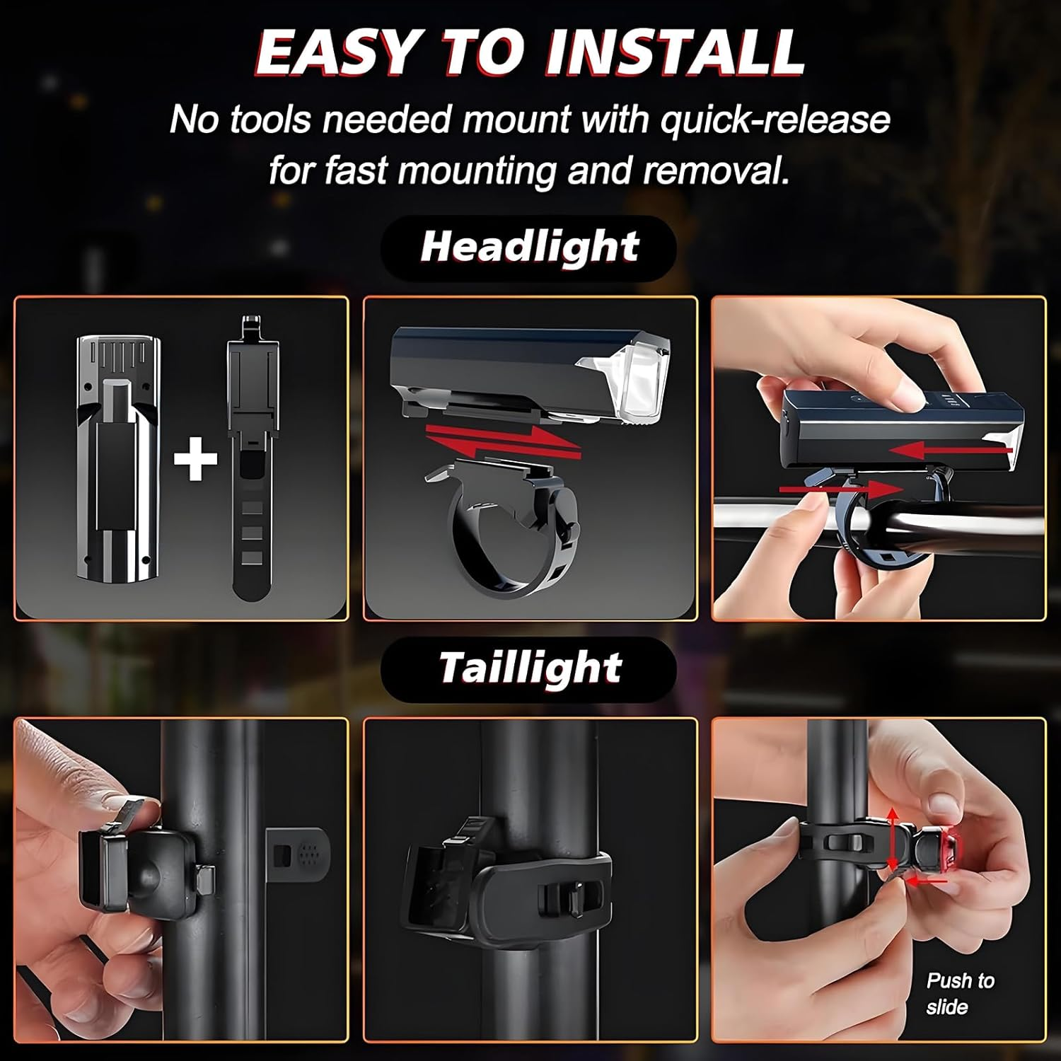 Anberyoo Bike Lights Front and Back, IPX6 Waterproof USB Rechargeable Bicycle Lights with Daylight Sensor, Battery Display, 4 Modes Super Bright 1200 Lumens LED Bike Light for Night Riding