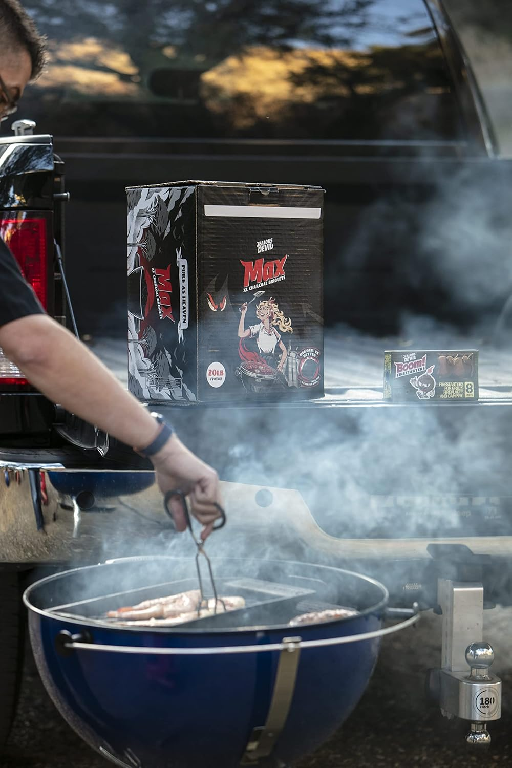 Jealous Devil Max XL All Natural Hardwood Charcoal Pillow Briquets - Large Size Charcoal Briquettes for Grilling Longer - Chemical Free - 4.5Kg (10Lb) Box image number 4