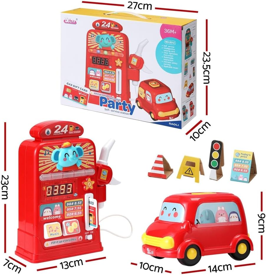 Keezi Kids Gas Petrol Station Pumper Pretend Play Toys Car Music Card Playset