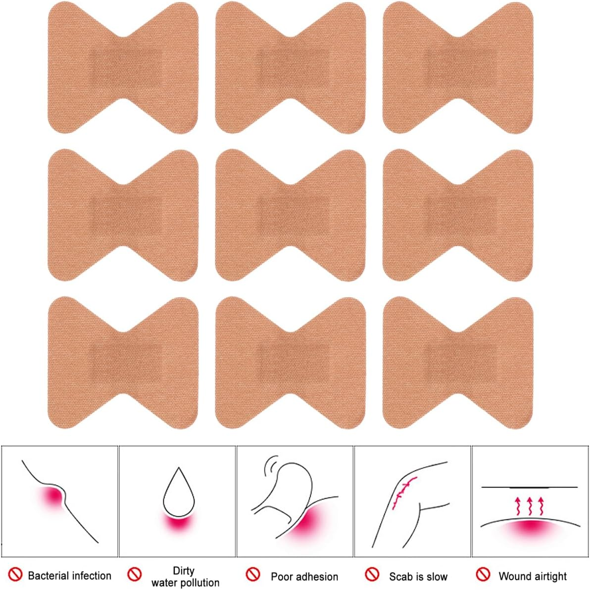 Baluue 40Pcs Elastic Fabric Bandages for Knuckle and Fingertip Wounds Waterproof Flexible Adhesive Band with Breathable Non-Stick Pads image number 4