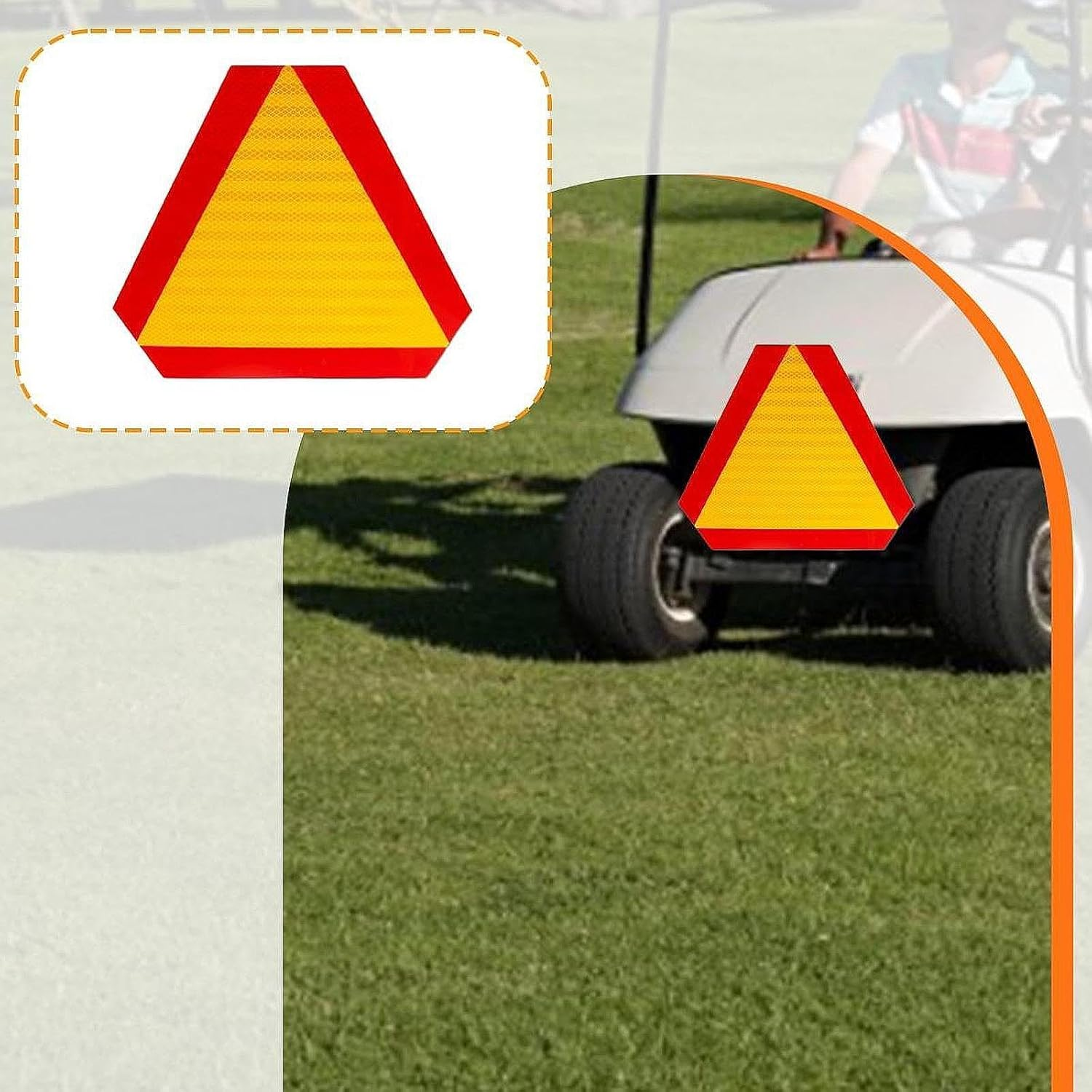 Slow Moving Vehicle Sign Slow Sign Warning Triangle Replacement Sturdy Sun Protection Reflector for Accessory Tractor, Yellow image number 5