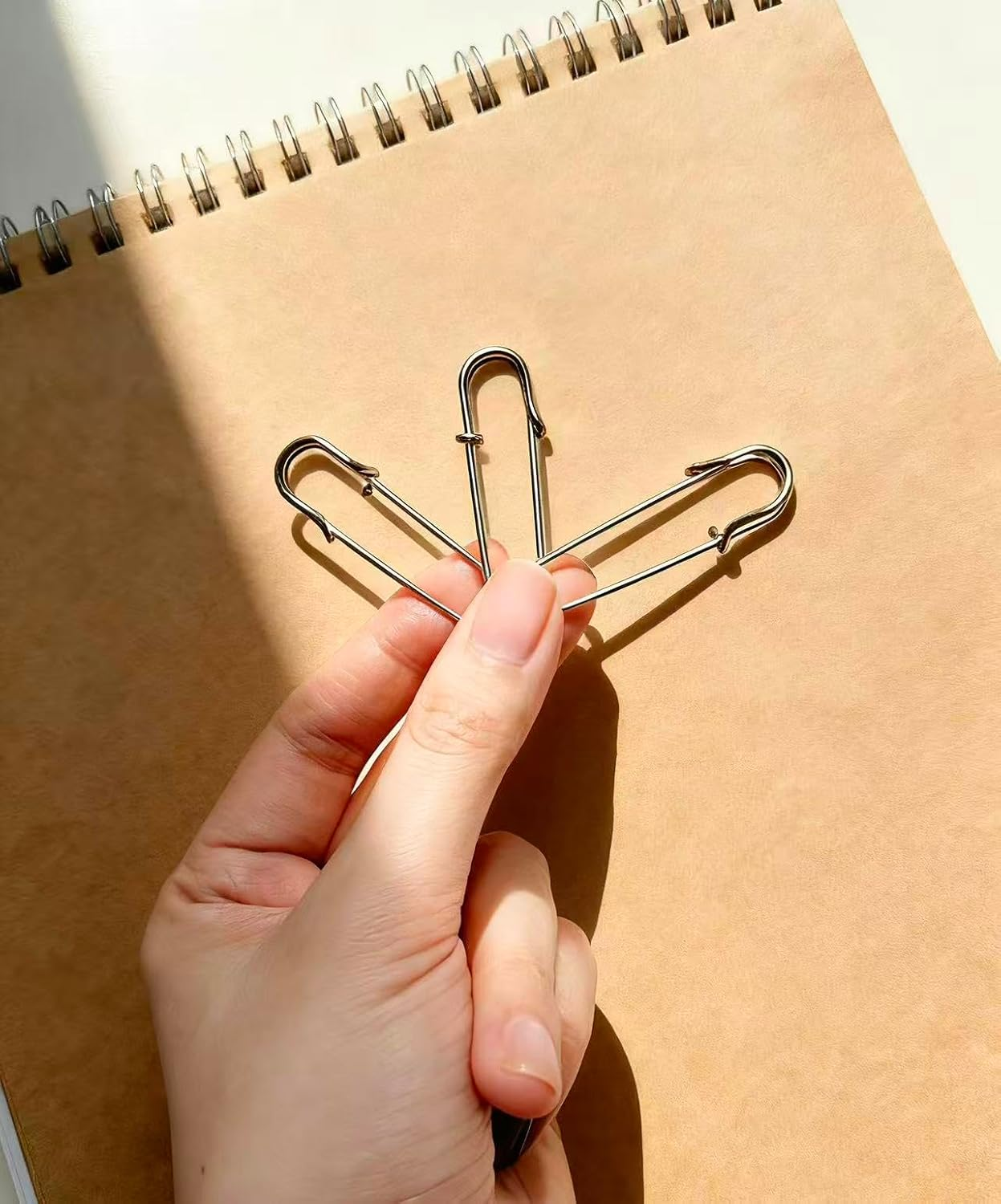 Large Safety Pins for Clothes 20Pcs 2 Inch (50Mm) Heavy Duty Nappy Pins Safety Lock for Jewelry Crafts Kilt Making Household Use.