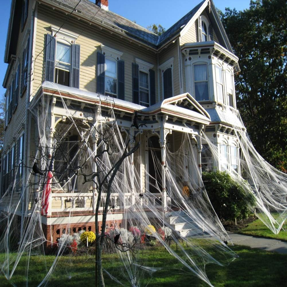 CHICIEVE Halloween Spider Webs Stretchable Spider Webs Halloween Decorations Spider Webs,Enough to Cover 1000 Square Feet (300G Spider Web) image number 1