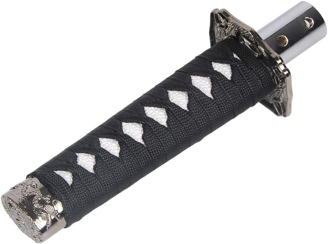 Ahumans Samurai Sword Shift Knob Automatic,Short Gear Shift Knob Catchers Gear Suitable for Manual Transmission Cars, Most Automatic Transmission Cars - Black+White image number 5