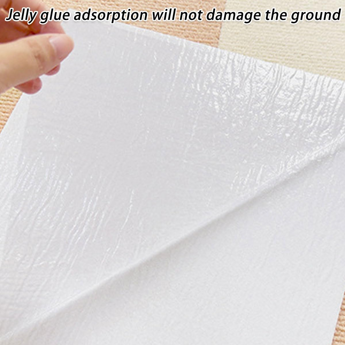 AIMALL 12PCS Patchwork Floor Mats 11.8In X 11.8In Self-Adhesive Japanese-Style Anti-Slip Polyester Carpet Tiles for Living Room Bedroom Entryway Beige Green - Green image number 5