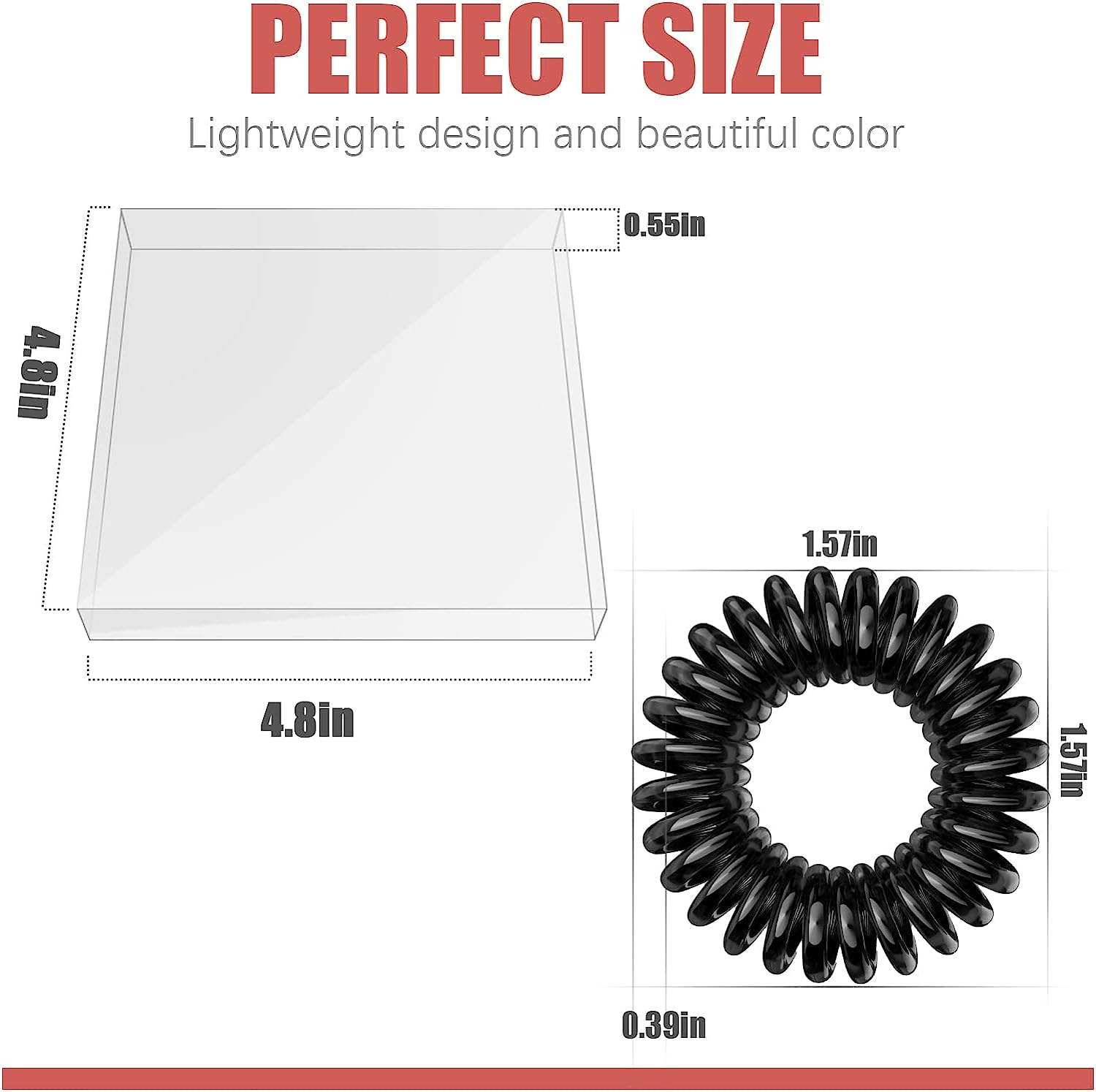 FLAFARY Spiral Hair Ties, 9Pcs Black Hair Elastics for Women, Coil Elastic Hair Ties for Thick Hair, Hair Coils Rubber Bands Phone Cord Hair Bobbles for Ponytail Holders