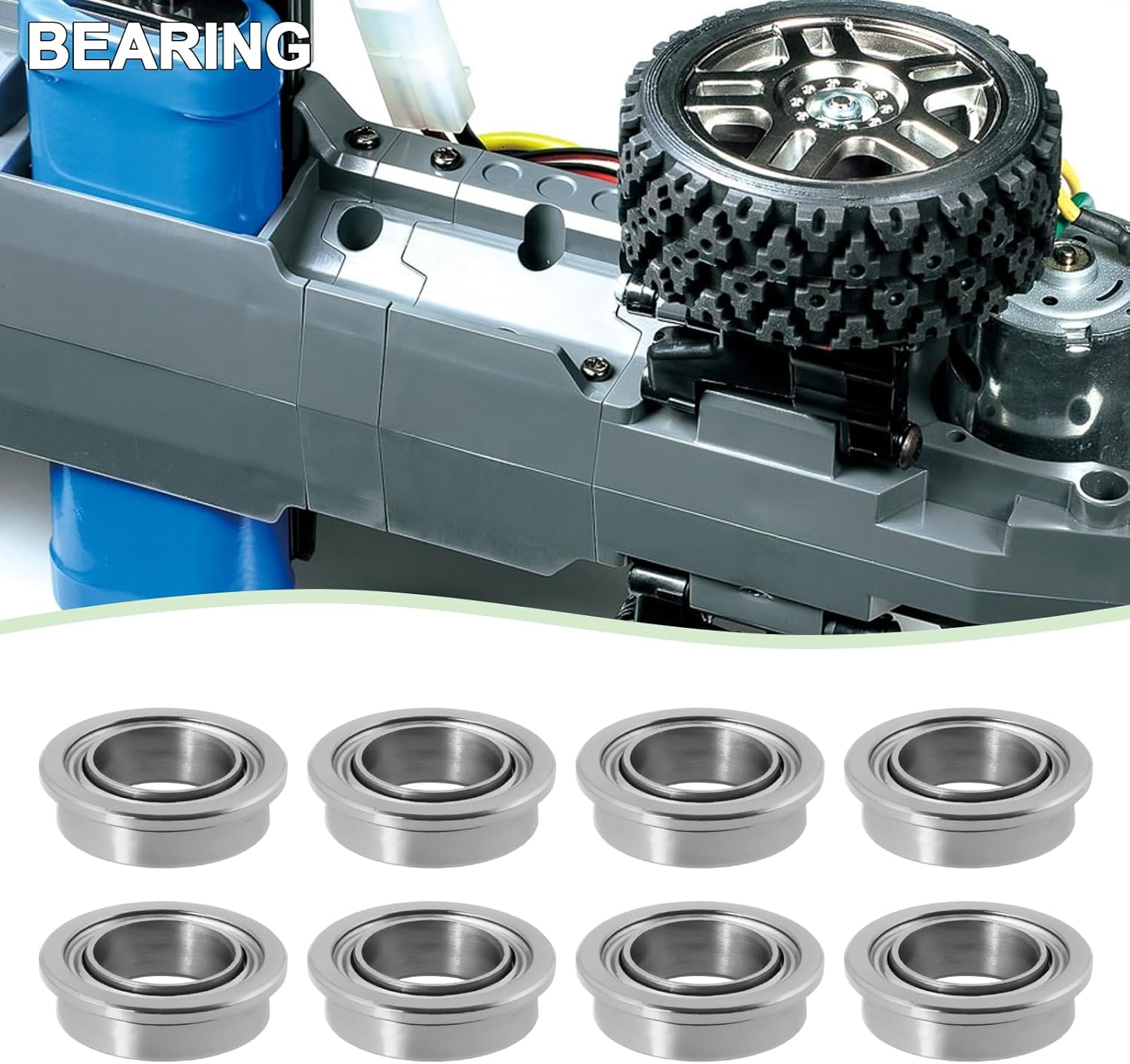 Emsea 24Pcs RC Car Ball Race Bearing Upgrade Bearing Set Replacement Part 5X11X4Mm 2RS 5X8X2.5Mm ZZ 5X8X2.5Mm Flanged Compatible with T-Amiya MF-01X image number 3