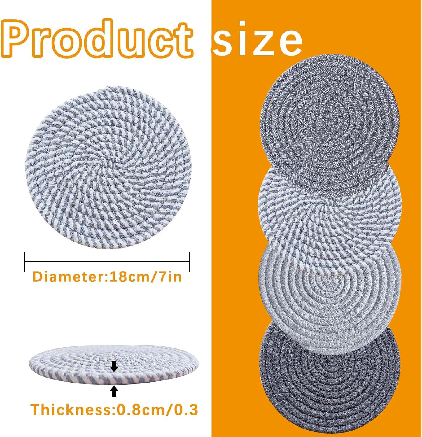 8 PCS Pot Holders for Kitchen, Hot Plate Mats for Kitchen Countertops，Table, Home Essentials, Farmhouse Decor image number 1