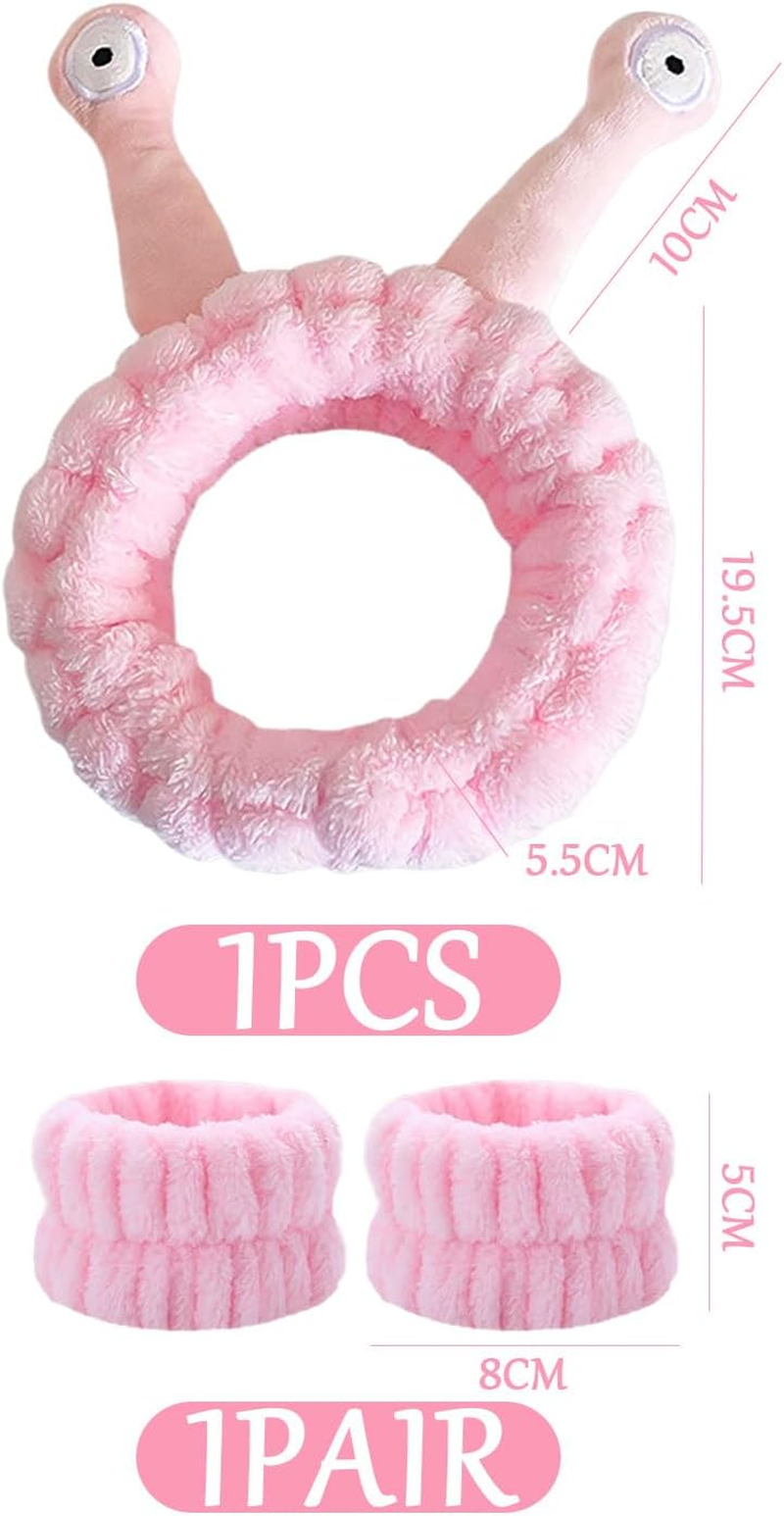 1-Piece Snail Element Headband, 2-Piece Wrist Strap, Creative Styling Headband, Face Wash Headband, Elastic Headband, Cartoon Hair Band image number 1