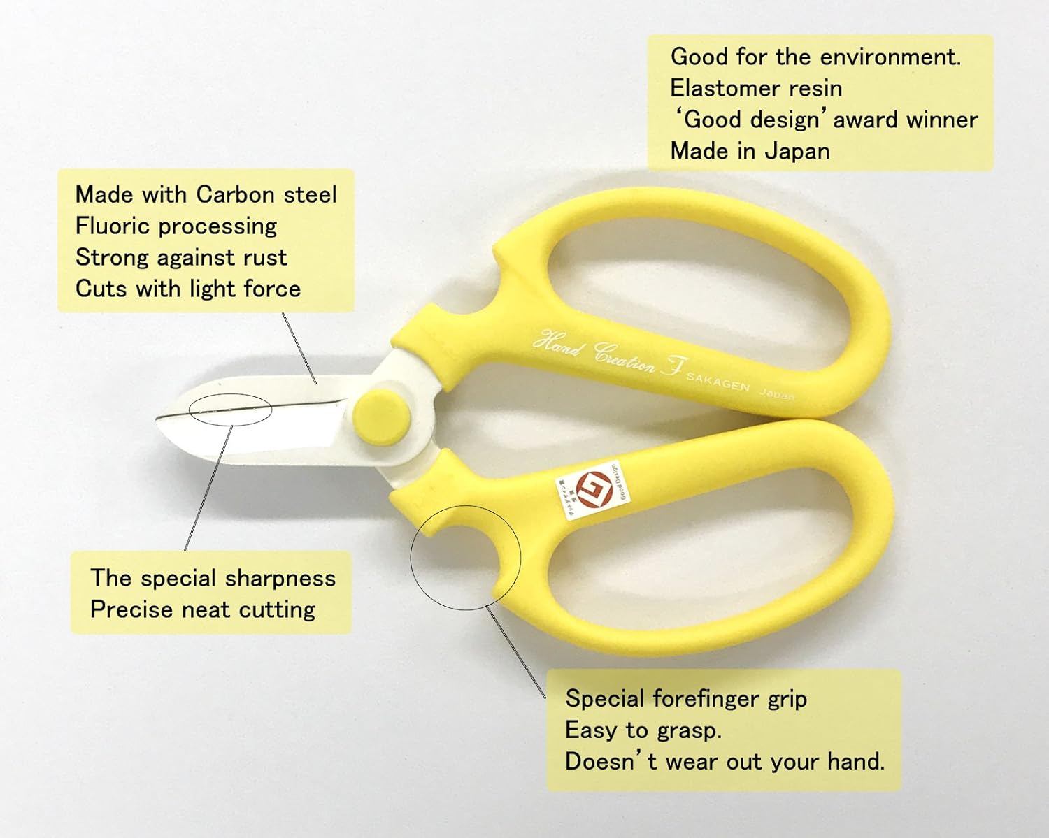 Flower Scissors Hand Creation F-170 Limited Color Yellow - Orange image number 7