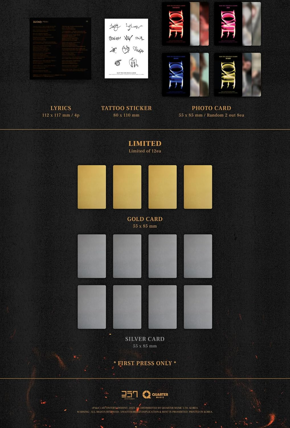 XLOV I ONE 2Nd Single Album 2 Version Set 1Ea Case Random Version+1Ea Special Pack Version+Tracking Sealed