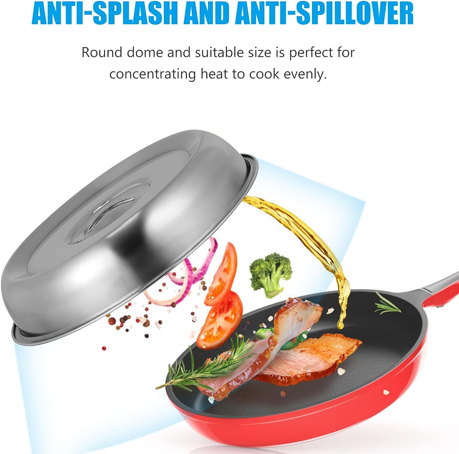 Cabilock Barbecue Cover Grill Dome Steak Hood round Dish Cover for Outdoor and Indoor Use