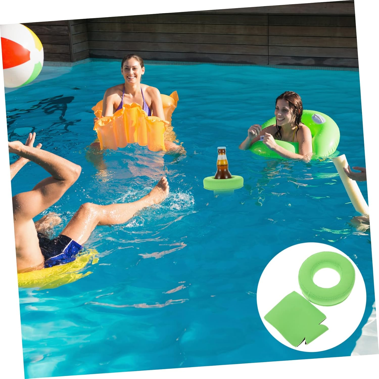 Ifundom 4Sets Floating Drink Holder for Pool Party Inflatable Pool Floats Coaster for Summer Beach Tub Lake Boat Water Activities image number 5