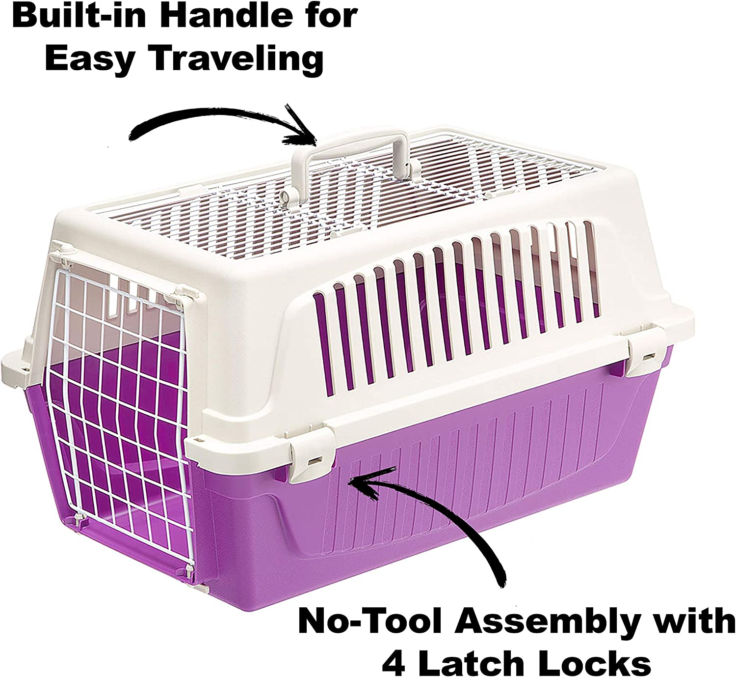 Ferplast Atlas 20 Top Opening Cat and Dog Carrier, Purple image number 4
