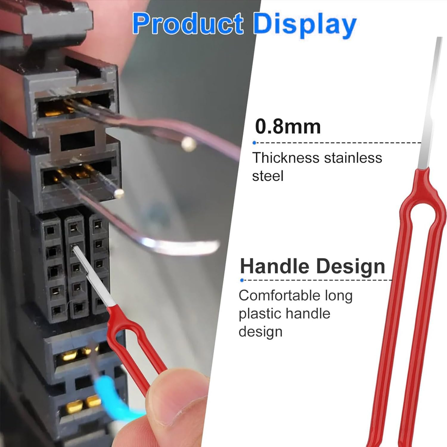 IONPSHG 39Pcs Wire Harness Removal Toolterminal Ejector Kit Car Terminal Wire Harness Pin Extractor Tool Wiring Tools Connector Tools Electrical Terminal Removal Kit Terminal Extractor Tool image number 3