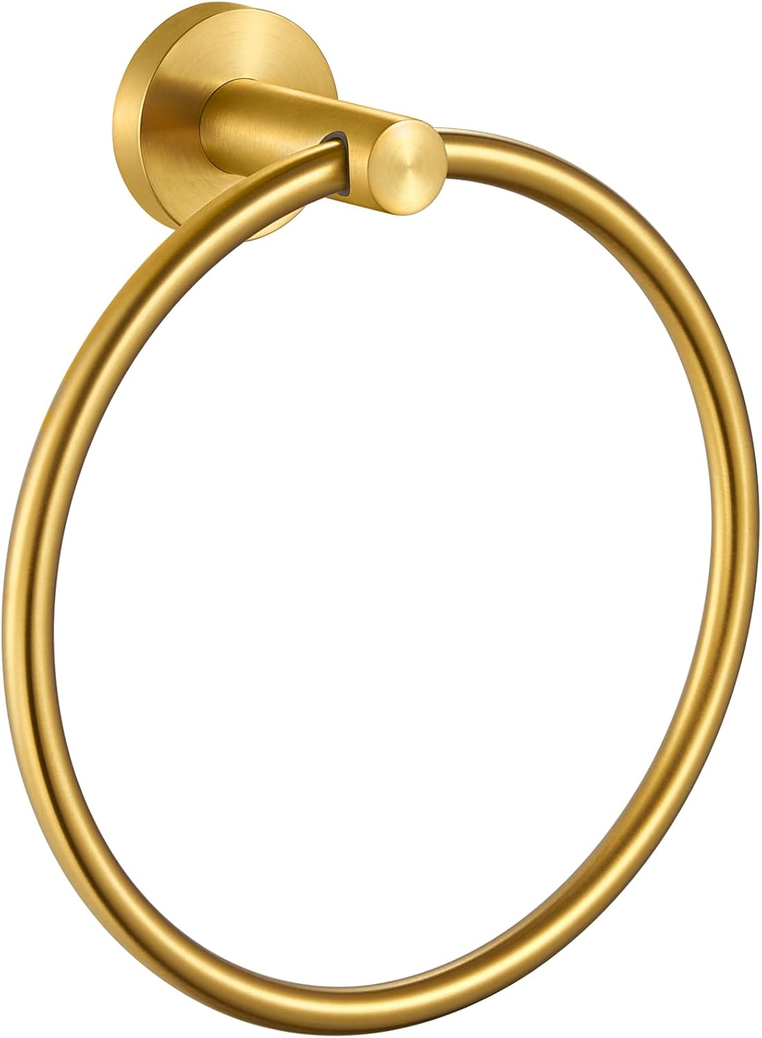 Aplusee Hand Towel Ring Brushed Gold, SUS 304 Stainless Steel round Towel Holder for Contemporary Bathroom Toilet Kitchen Storage, Wall Mounted