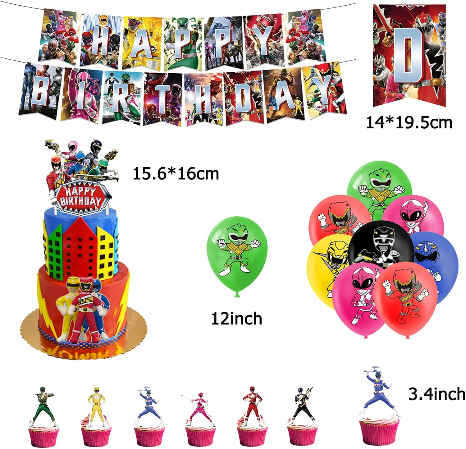 Power Rangers Birthday Party Decorations Power Ranger Birthday Decoration Power Rangers Balloon Decorations Power Hero Birthday Balloons Power Hero Cake Decorations Power Ranger Birthday Banners image number 4