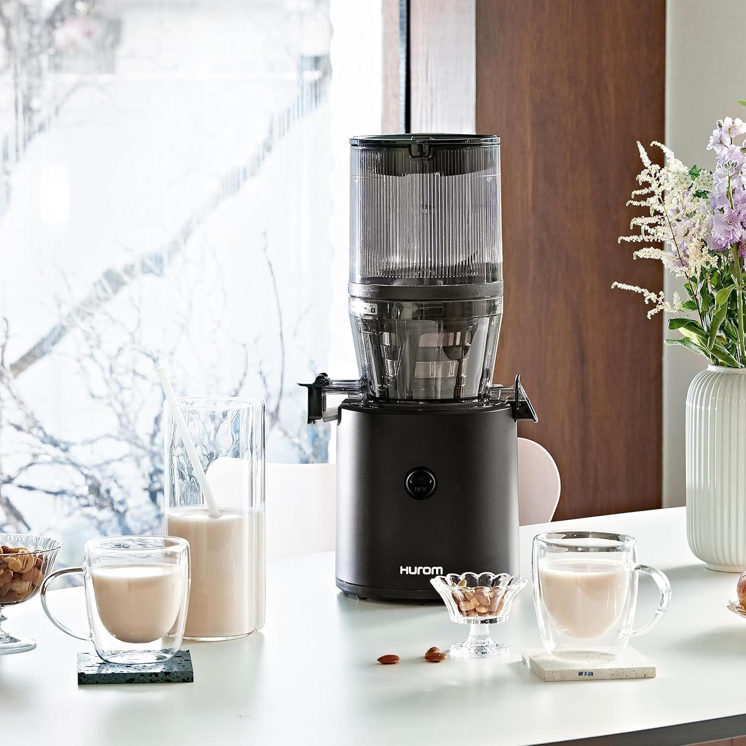 Hurom H320N Cold Press Juicer, Ultra Low Pulp, Slow Juicer, Masticating, Vegetable Juicer, Fruit Juicer, Quiet Motor, Mesh Strainer, BPA Free (Matt Black) image number 4
