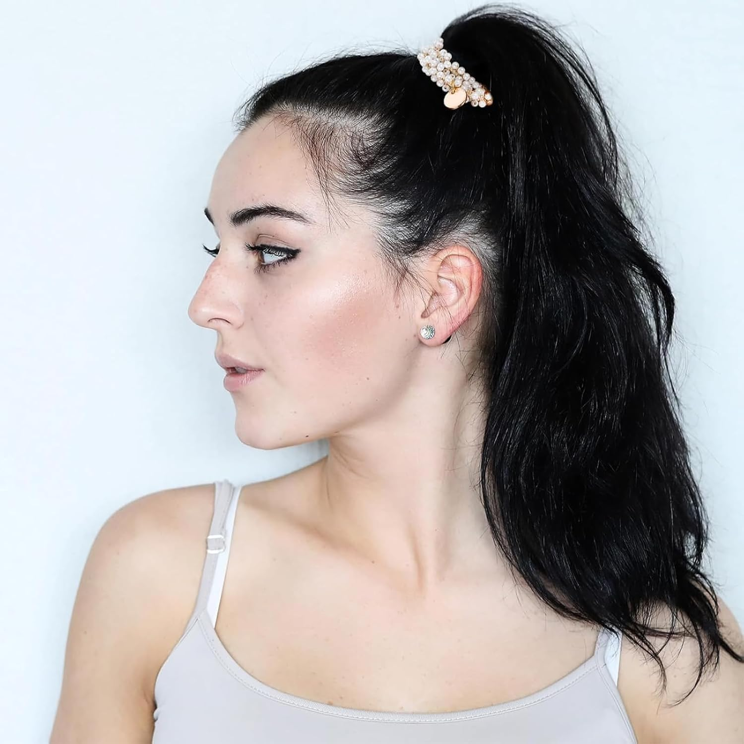 3-Piece Pearl Hair Scrunchie Beads Women'S Hair Bands with Beads Hair Band Beads Suitable for Straight, Curly and Long Hair Durable and Perfect for Any Look image number 3