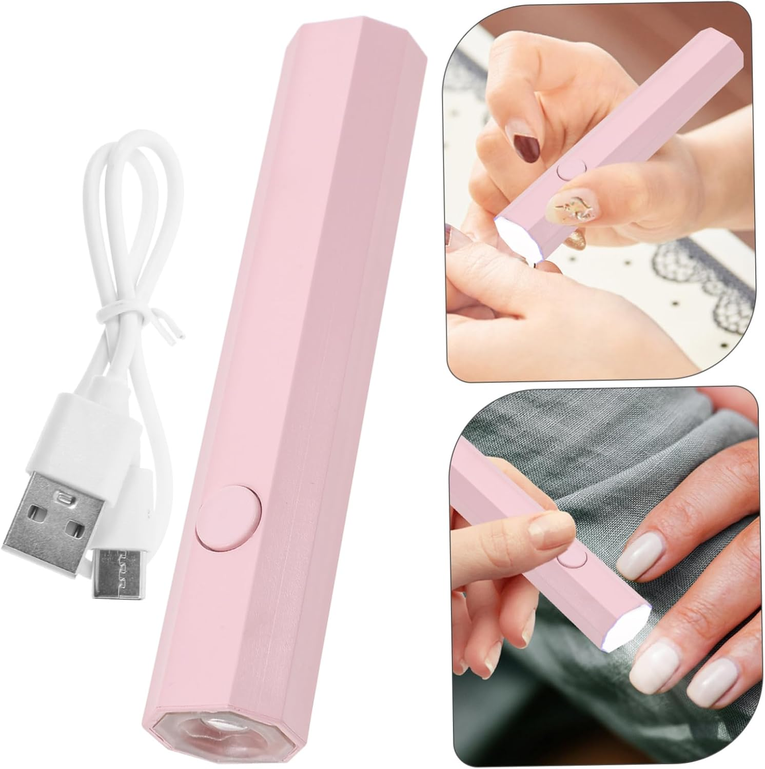 DONFAMDS Portable Mini UV Nail Lamp Nail Polish Dryer with USB Charging Handheld Manicure Light for Salon and Home Use Even Heat Suitable for Beginners and DIY Manicure image number 3
