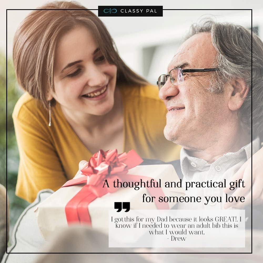 Adult Bibs for Women and Men | Senior Citizens Clothing Protector for Eating, Crafting, Cooking | Adults Bib Reusable and Washable (Black X 3Pk)