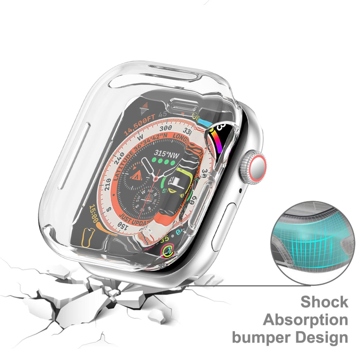 USTIYA Case for Apple Watch Series 11/10 42 Mm 2024 Case Screen Protector TPU Smart Watch Cover (Clear) image number 1