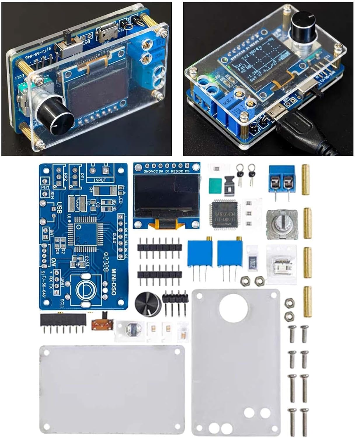 Kokiya Digital Oscilloscope Kits DIY Soldering Project Practice Learning Tool for Industry, Type B image number 4