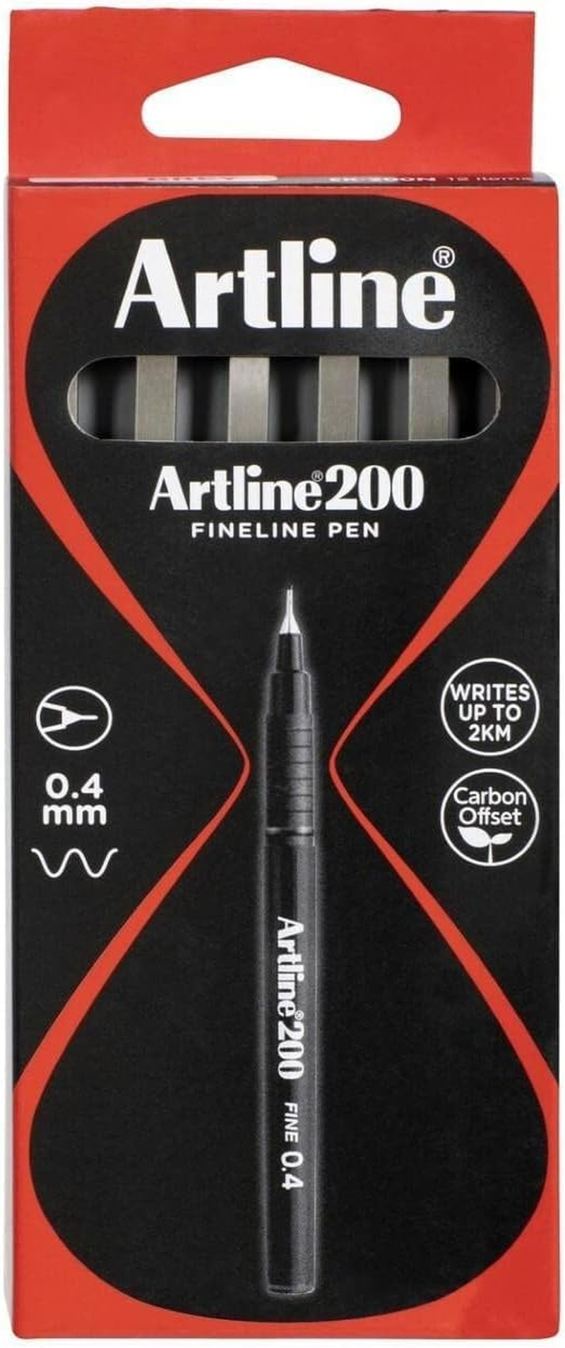 Artline 200 Fineliner Pen Water-Based Ink 0.4Mm Tip 0.4Mm Line Black Ref A2001 [Pack of 12] image number 1