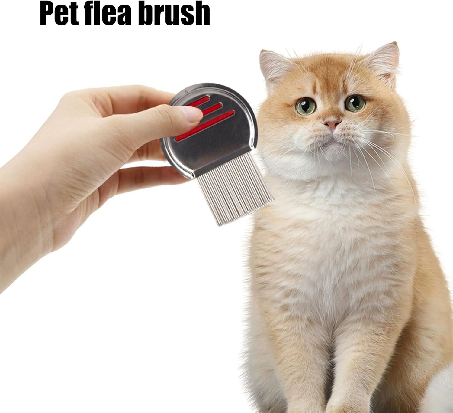 RIBHNXHI Lice Comb, Professional Stainless Steel Louse Nit Comb for Head Treatment 2Pcs image number 2